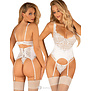 Sexy wit korset met string Amor Blanco van Obsessive