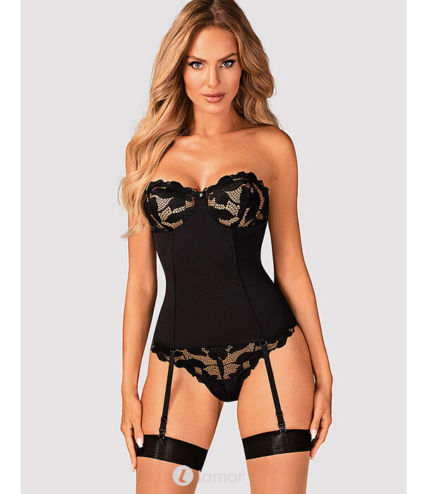 * OBSESSIVE Sexy zwart Jarretel korset Editya van Obsessive