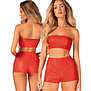 Rode strapless top, Hermeza van Obsessive
