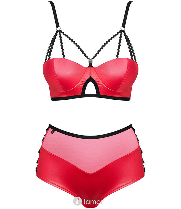 * OBSESSIVE Geraffineerd rood Gogo setje Leatheria