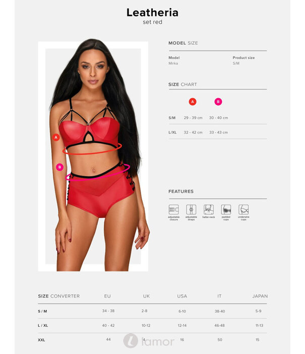 * OBSESSIVE Geraffineerd rood Gogo setje Leatheria