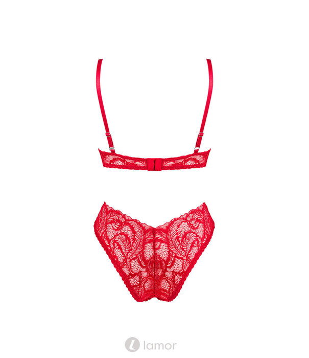 * OBSESSIVE 2-delige lingerie set van rood kant van Obsessive