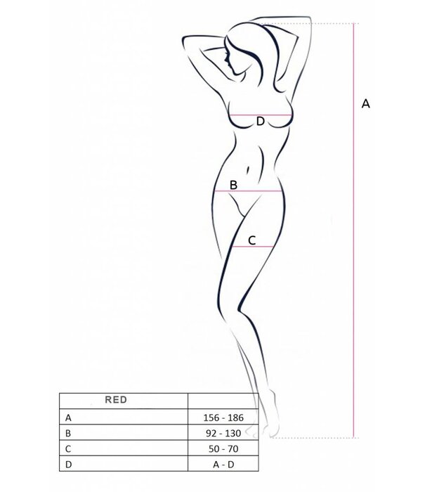 * PASSION Super vrouwelijke rode bodystocking