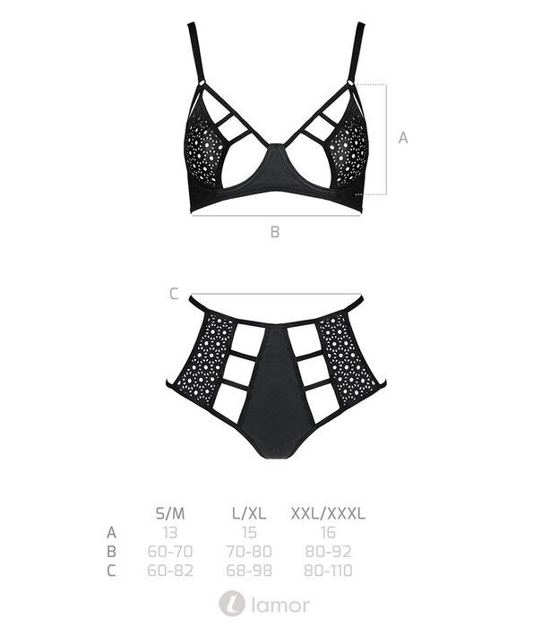 * PASSION 2-delige lingerie set in lederlook Tamaris set van Passion