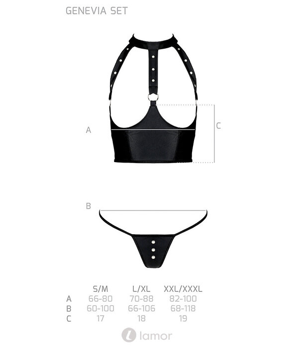 * PASSION 2-delige lingerie set in wetlook Genevia set van Passion