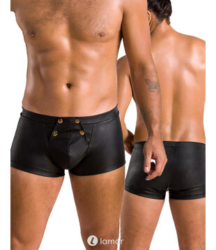 Zwarte lederlook Heren short, PA050