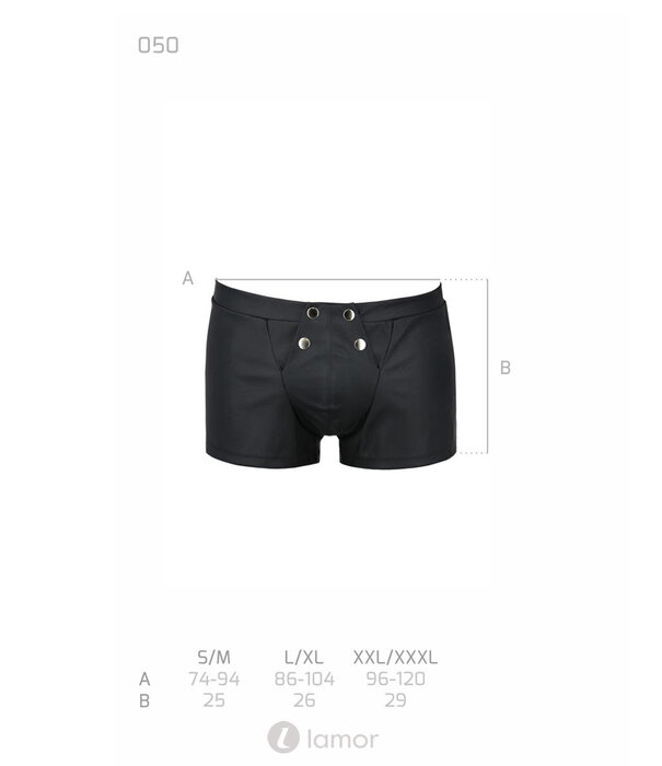 * PASSION MENSWEAR Sexy heren short met drukkers aan voorzijde van Passion Menswear