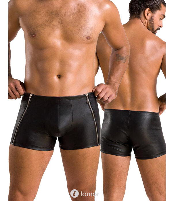 * PASSION MENSWEAR Sexy heren short  met een rits aan de zijkanten van Passion Menswear