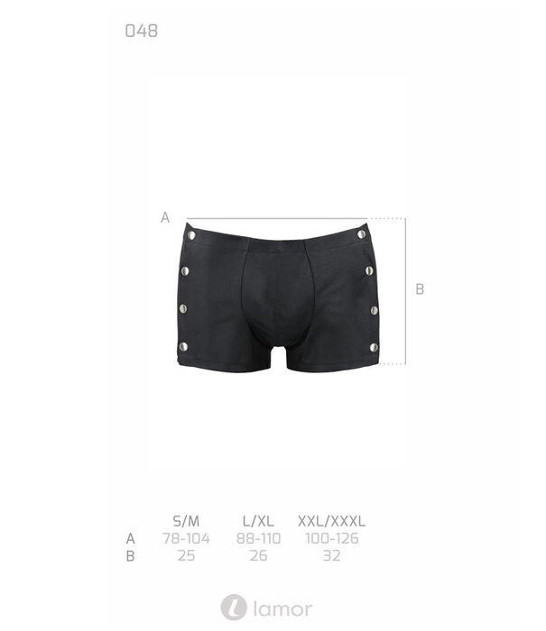 * PASSION MENSWEAR Sexy heren short met drukkers aan zijkant van Passion Menswear