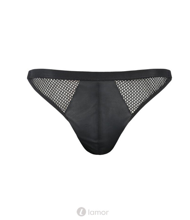 * PASSION MENSWEAR Sexy heren Jockstrap van lederlook en grof mesh materiaal  van Passion Menswear