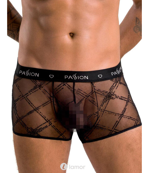 * PASSION MENSWEAR Sexy heren short Mesh materiaal met fluwelen print van Passion Menswear