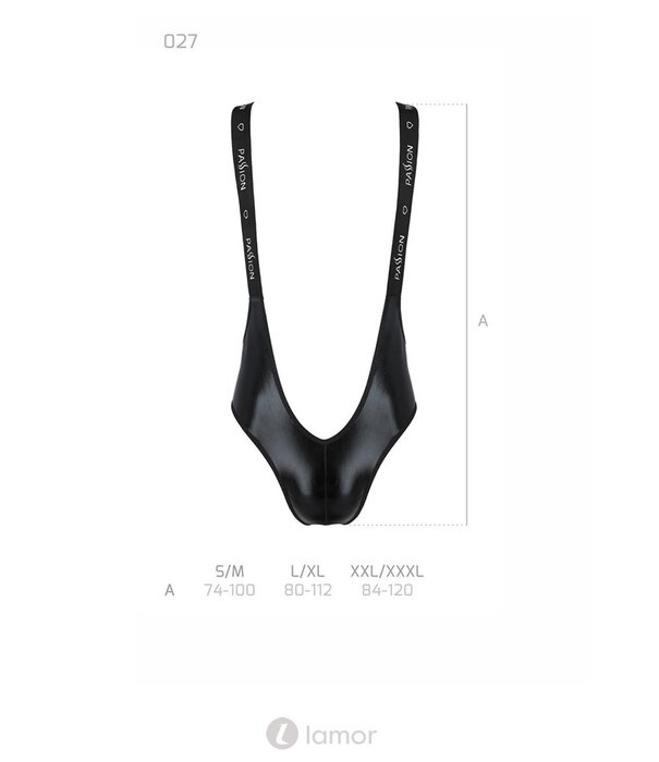 * PASSION MENSWEAR Sexy heren stringbody van wetlook materiaal van Passion Menswear