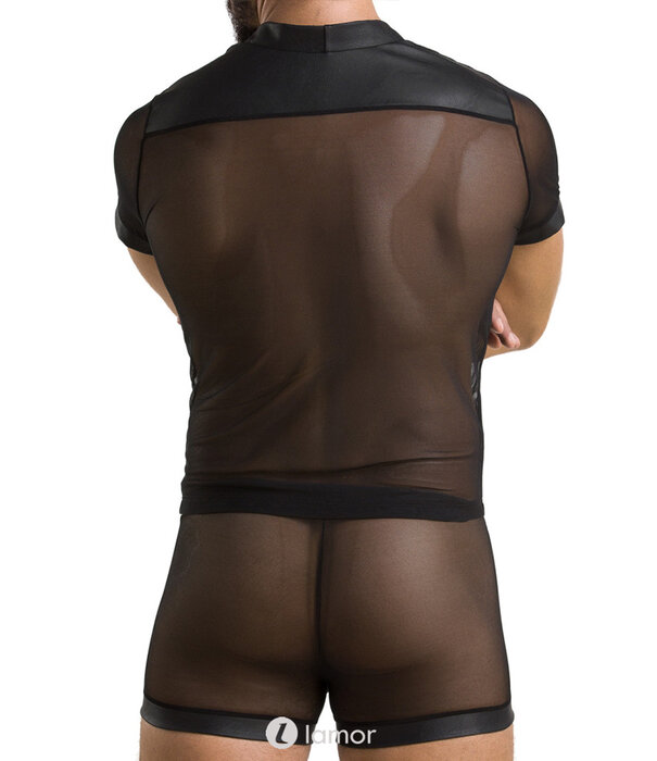 * PASSION MENSWEAR Sexy heren tule set short & T-shirt van Passion Menswear