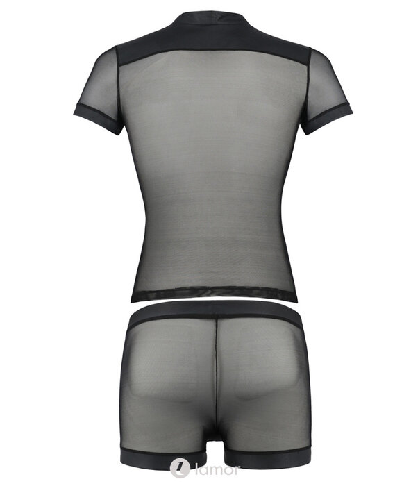 * PASSION MENSWEAR Sexy heren tule set short & T-shirt van Passion Menswear