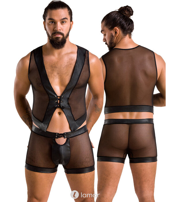 * PASSION MENSWEAR Sexy heren tule set short & Crop top van Passion Menswear