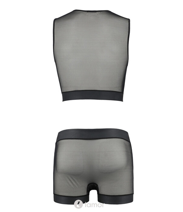* PASSION MENSWEAR Sexy heren tule set short & Crop top van Passion Menswear