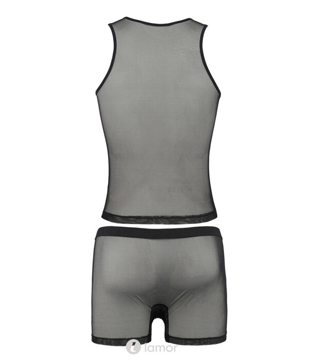* PASSION MENSWEAR Sexy heren tule set short & shirt van Passion Menswear