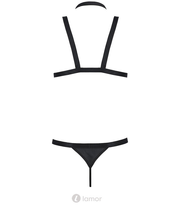 * PASSION MENSWEAR Sexy heren Harnas  set van lederlook metalen elementen  van Passion Menswear