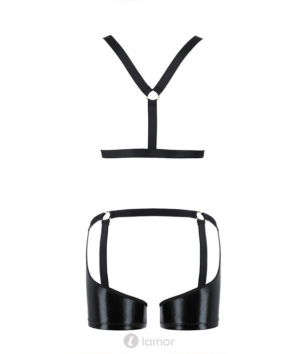 * PASSION MENSWEAR Sexy heren Top & Short van wetlook  materiaal  van Passion Menswear