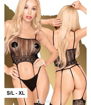 Zwarte bodystocking Sex Dealer