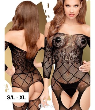 Zwarte bodystocking Top-Notch