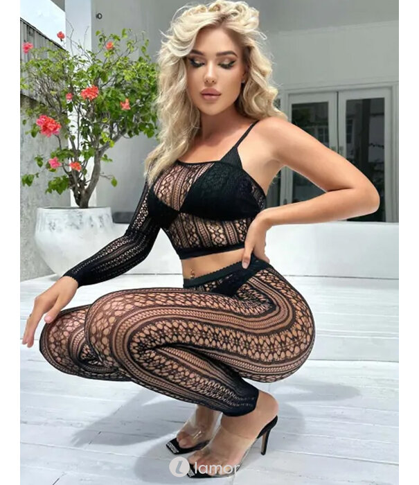 Sexy  2 delig zwarte setje van het merk Snapshot