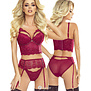 2-delige Bordeaux Rode lingerie set van Provocative.