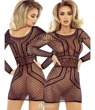 Zwart net jurk Shine, PR1760