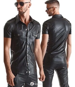 Wetlook heren blouse,Luca001