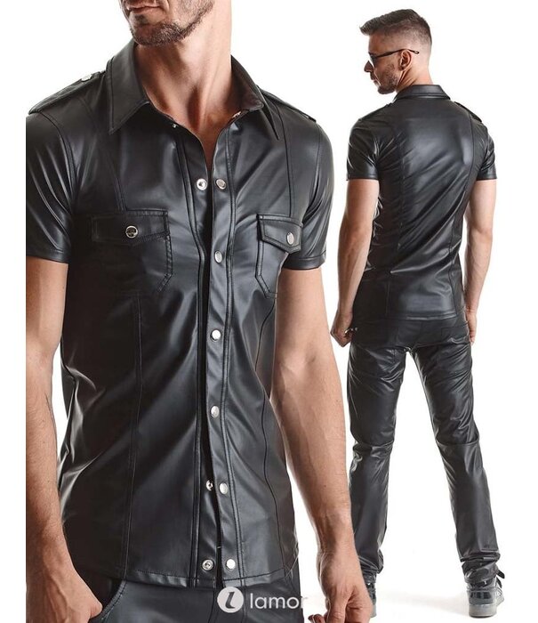 * RFP Wetlook heren blouse met korte mouwen van het merk RFP
