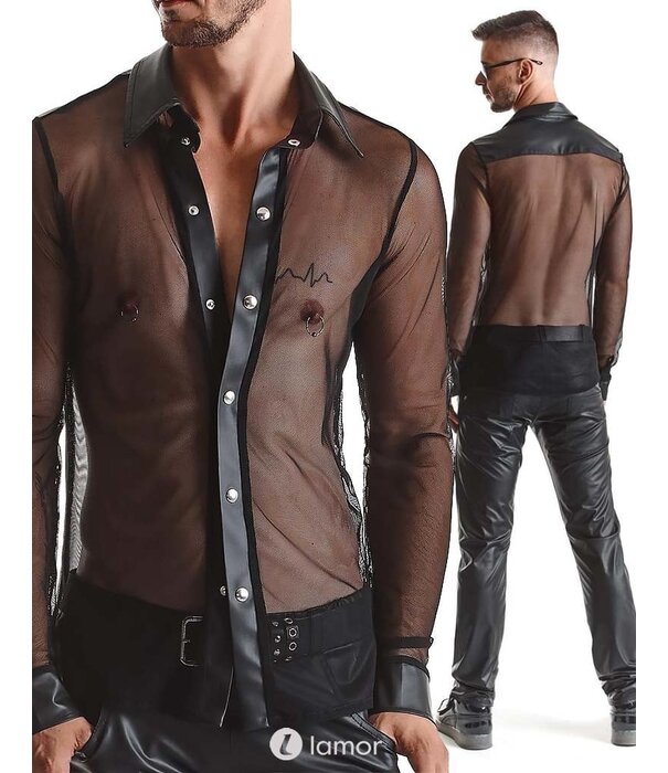 * RFP Tule heren blouse met wetlook details van het merk RFP