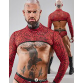 Rood/zwart heren Croptop met zebra print, van het merk RFP