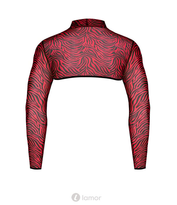 * RFP Rood/zwart heren Croptop met zebra print, van het merk RFP