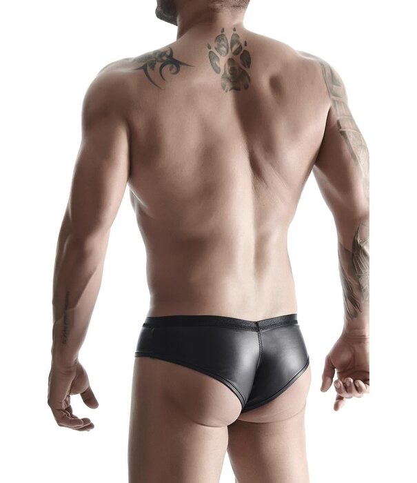 * RFP Slip,gemaakt  van rekbaar matwetlook Materiaal. Brede elastische band. Met Big Boss Effect, via een netinzetstuk .