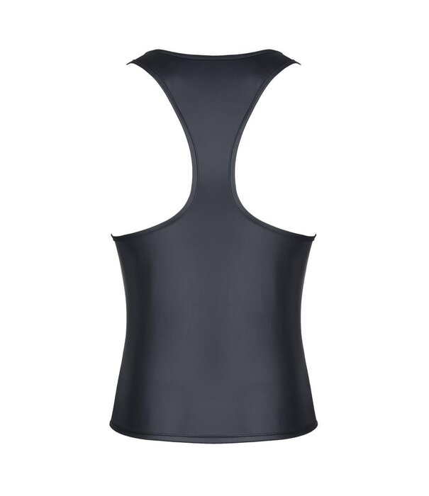 * RFP Tanktop, gemaakt van stretchy mat wetlook materiaal.
