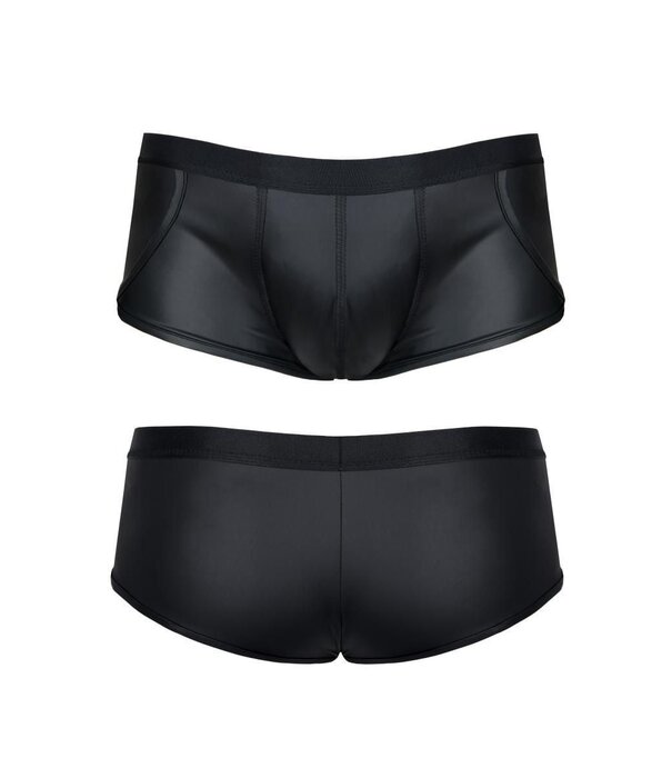 * RFP Short  gemaakt van stretchy mat wetlook materiaal. Brede elastische tailleband.