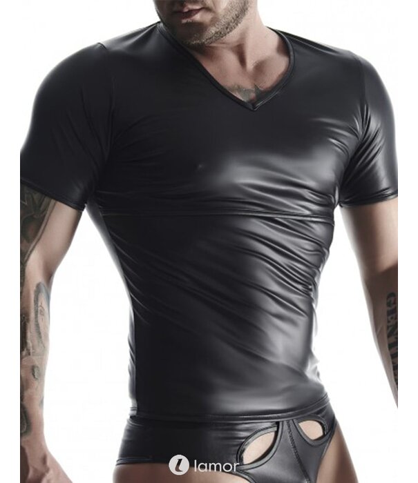 * RFP Wetlook & elastiek mesh gecombineerd heren raglan mouw T-shirt