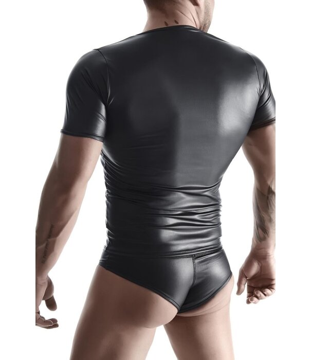 * RFP Wetlook & elastiek mesh gecombineerd heren raglan mouw T-shirt