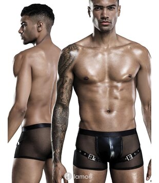 Heren boxer wetlook en tule