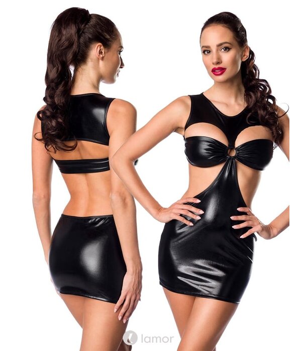 * SARESIA Spannend wetlook jurk met beha effect van het merk Saresia.