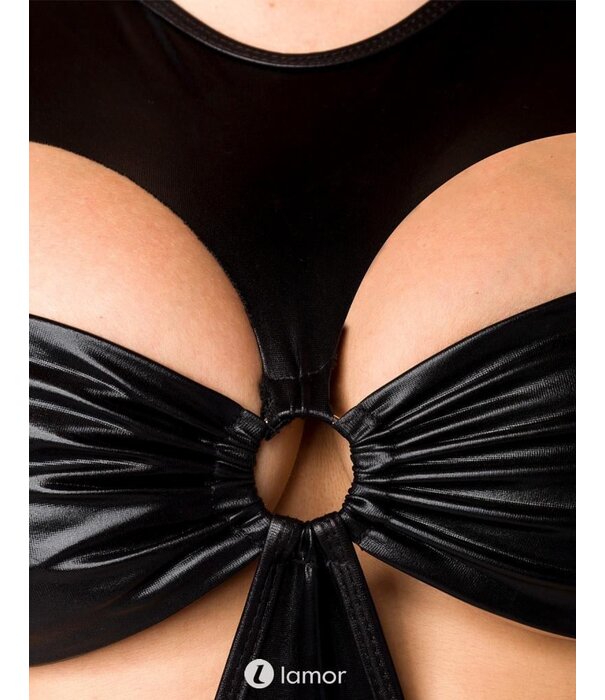 * SARESIA Spannend wetlook jurk met beha effect van het merk Saresia.