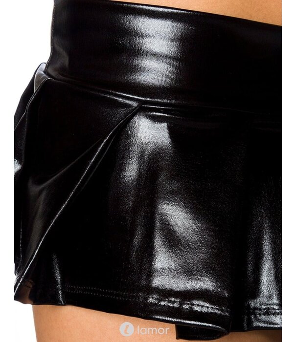 * SARESIA 3-delige set, gemaakt van stretchy wetlook materiaal en net. De jas heeft een rits aan de voorkant.