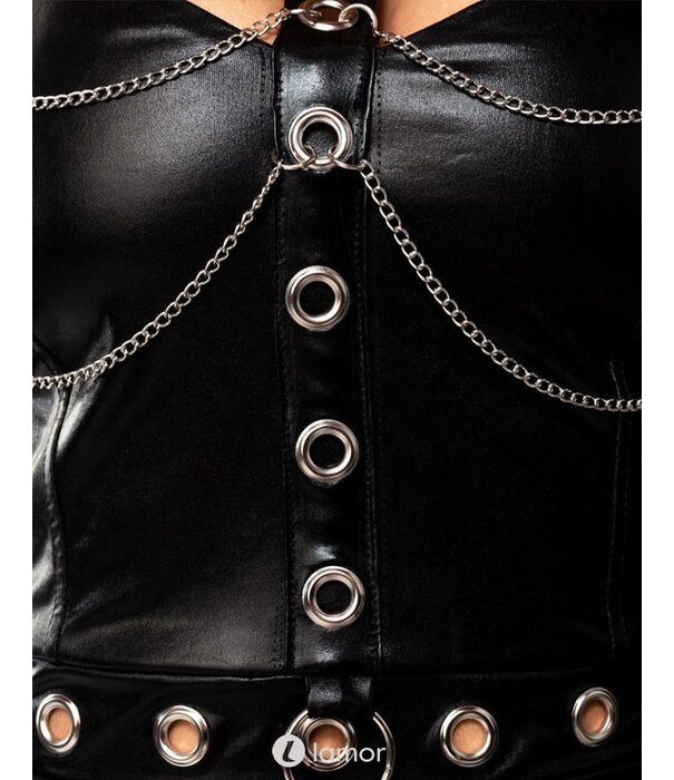 * SARESIA Mini-jurk, gemaakt van elastisch materiaal en metalen elementen.