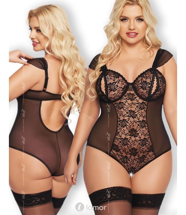 * SOFTLINE Dora sexy transparante zwarte  body
