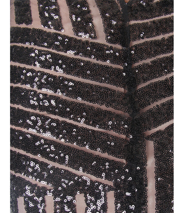 Sexy en sierlijke zwarte bodycon jurk met pailletten