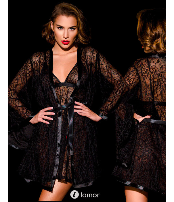 * Oh My G Zwarte Peignoir, PS79521 van het label Paris