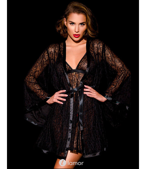 * Oh My G Zwarte Peignoir, PS79521 van het label Paris