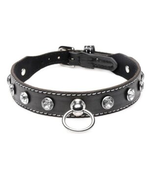 Diamanten Choker Met O-Ring - Zwart