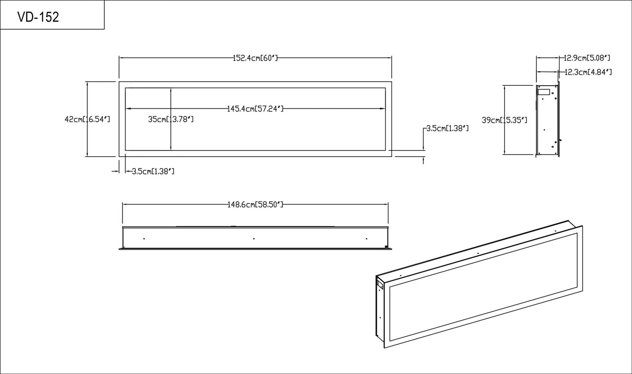 Valerio Fire Valerio Fire DELUXE elektrische sfeerhaard 60 inch - 152cm