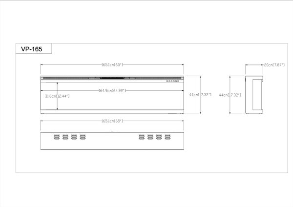 Valerio Fire Valerio Fire PLATINA 3-zijdige elektrische haard   65 inch - 165cm